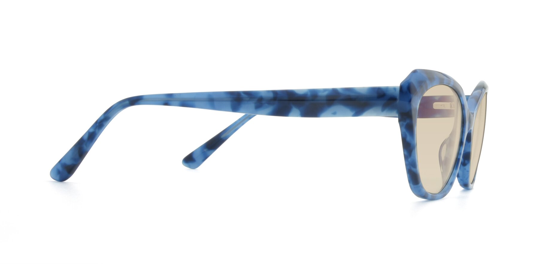 Side of 17351 in Floral Blue with Light Brown Tinted Lenses