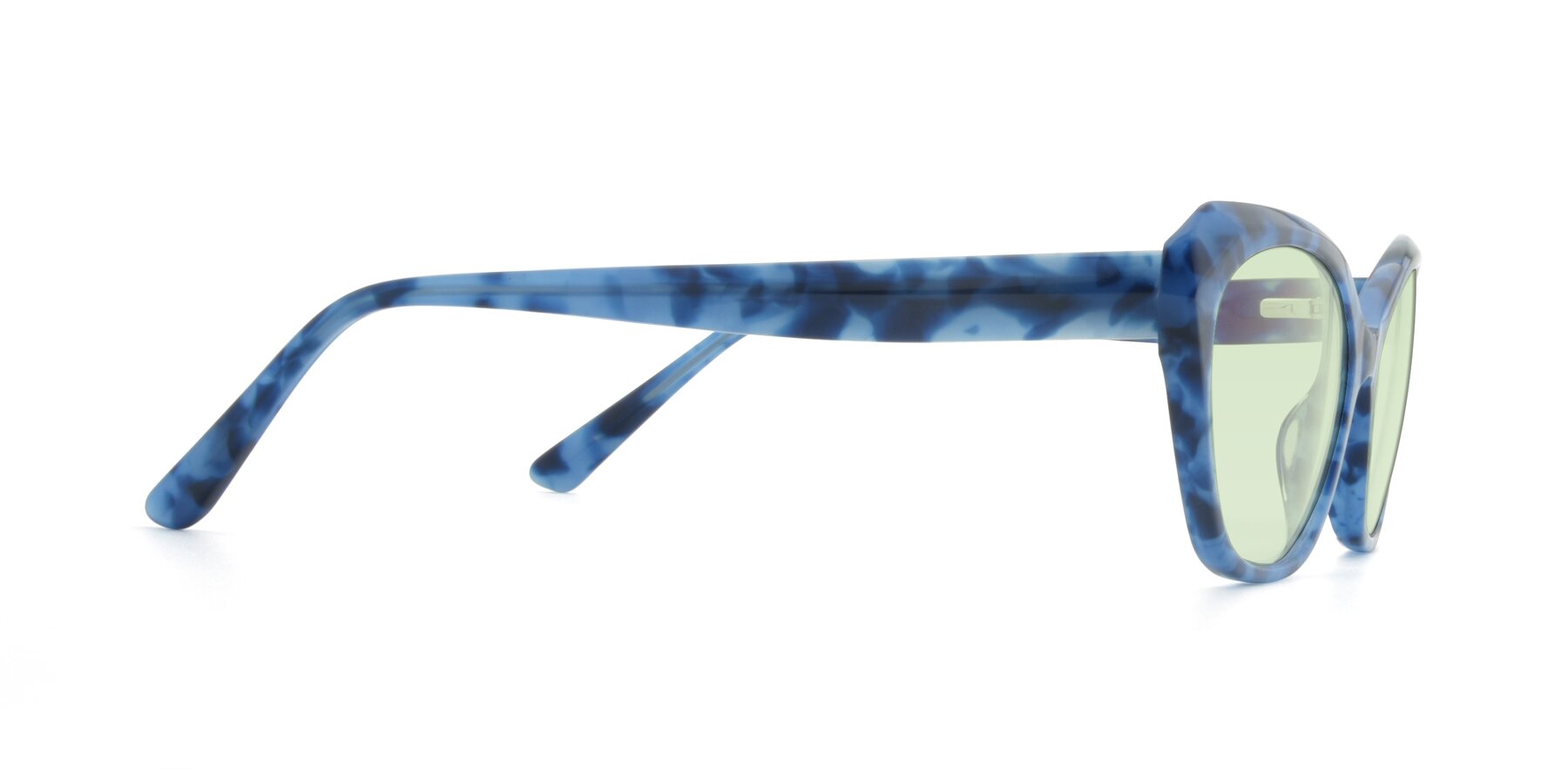 Side of 17351 in Floral Blue with Light Green Tinted Lenses