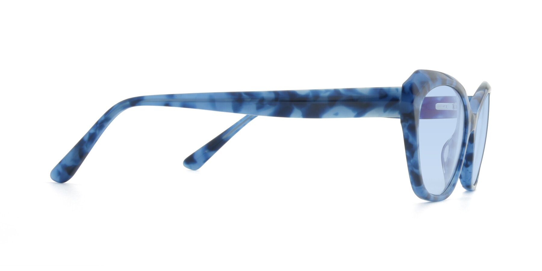 Side of 17351 in Floral Blue with Light Blue Tinted Lenses