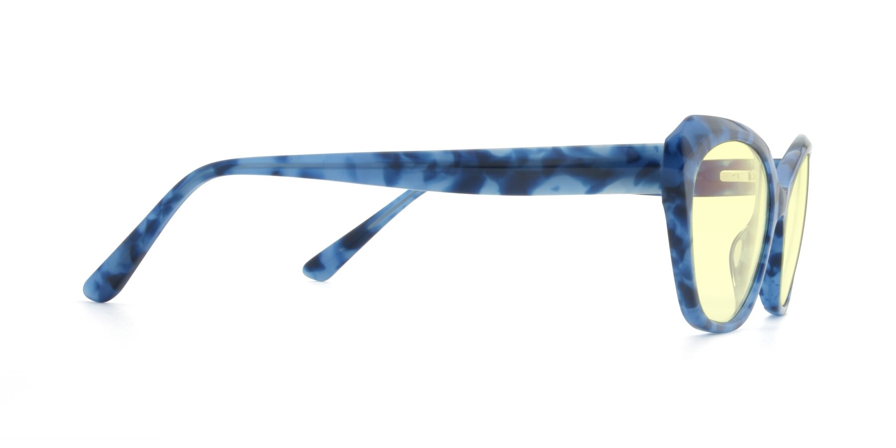 Side of 17351 in Floral Blue with Light Yellow Tinted Lenses