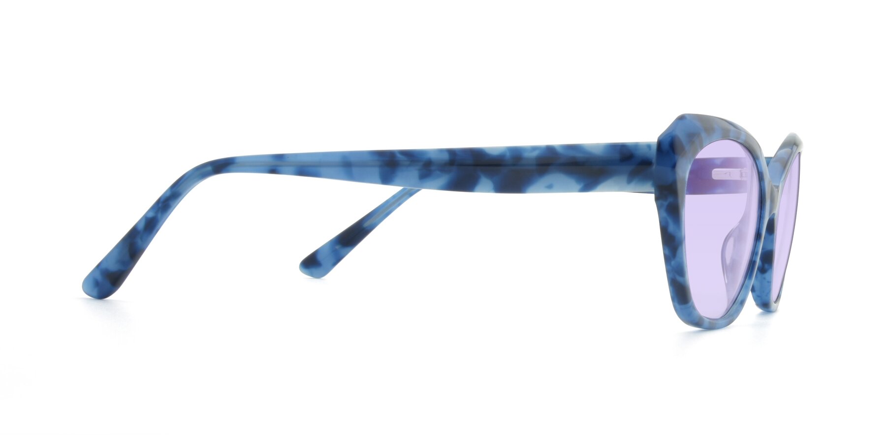 Side of 17351 in Floral Blue with Light Purple Tinted Lenses