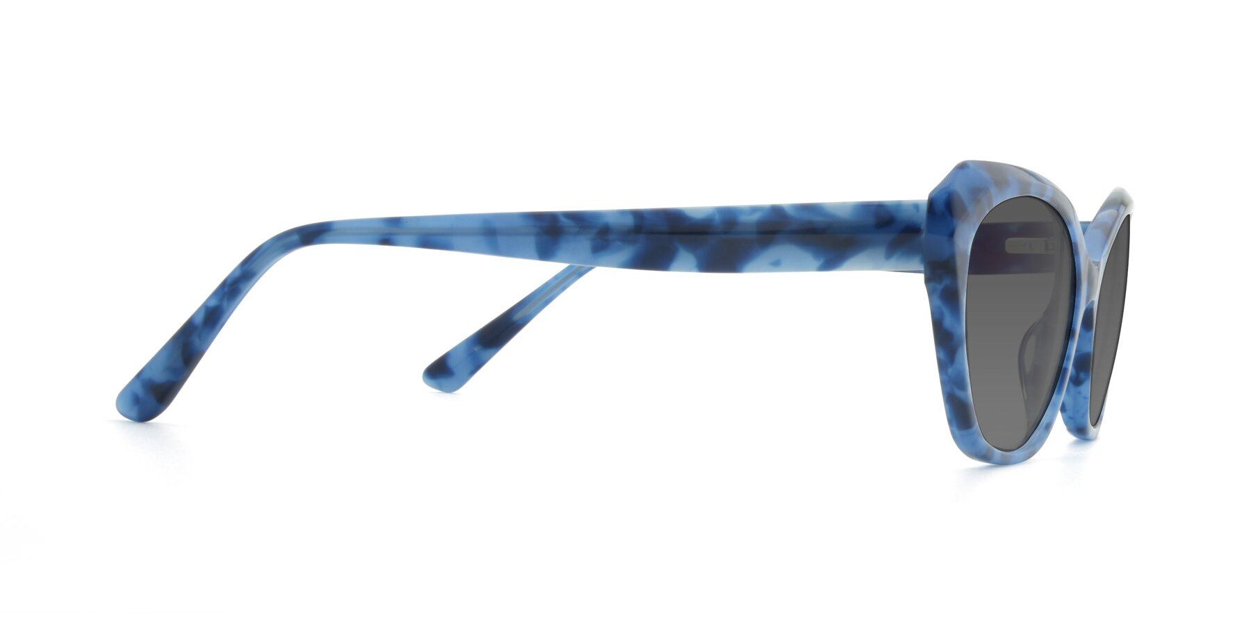 Side of 17351 in Floral Blue with Medium Gray Tinted Lenses