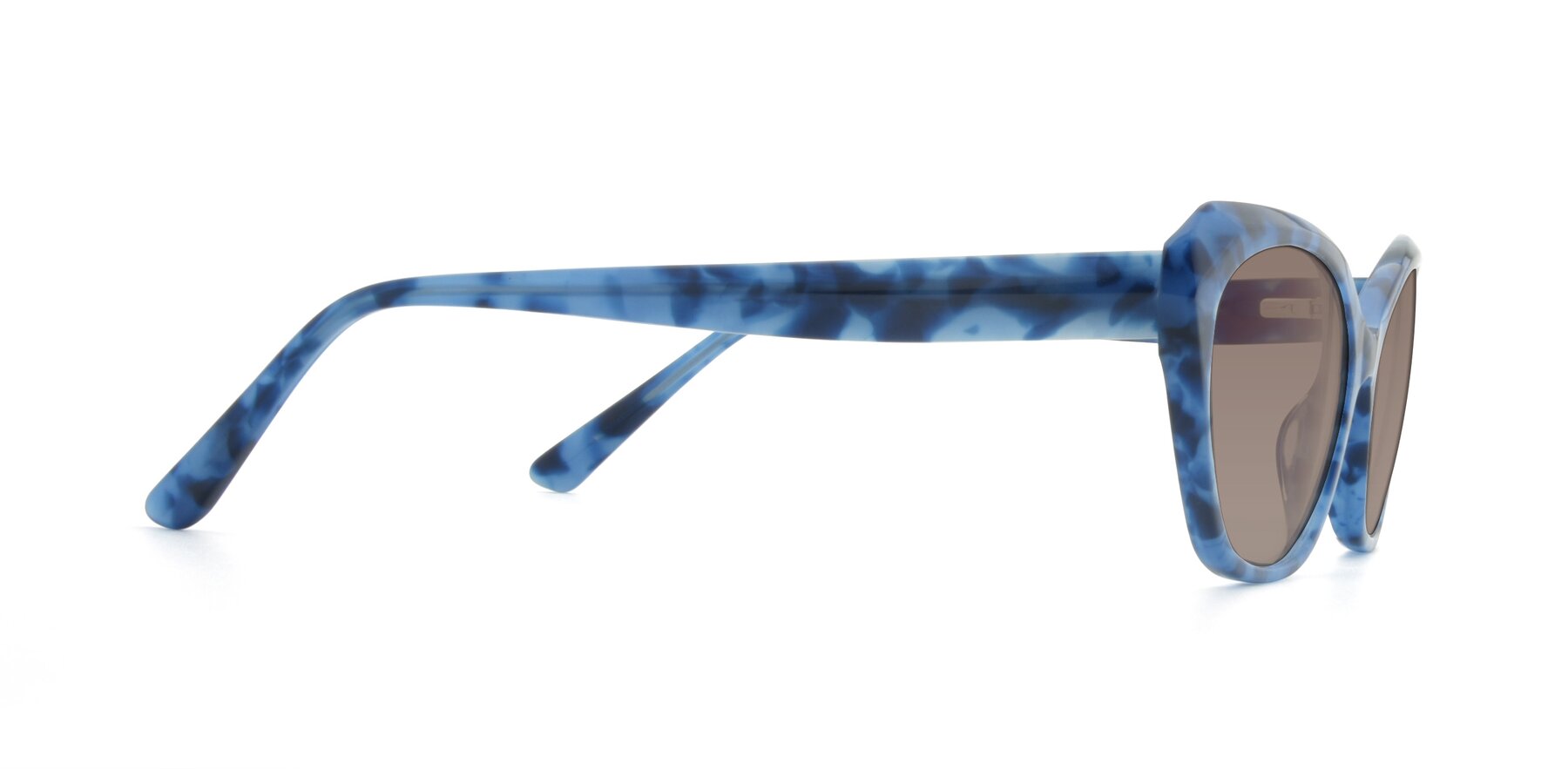 Side of 17351 in Floral Blue with Medium Brown Tinted Lenses