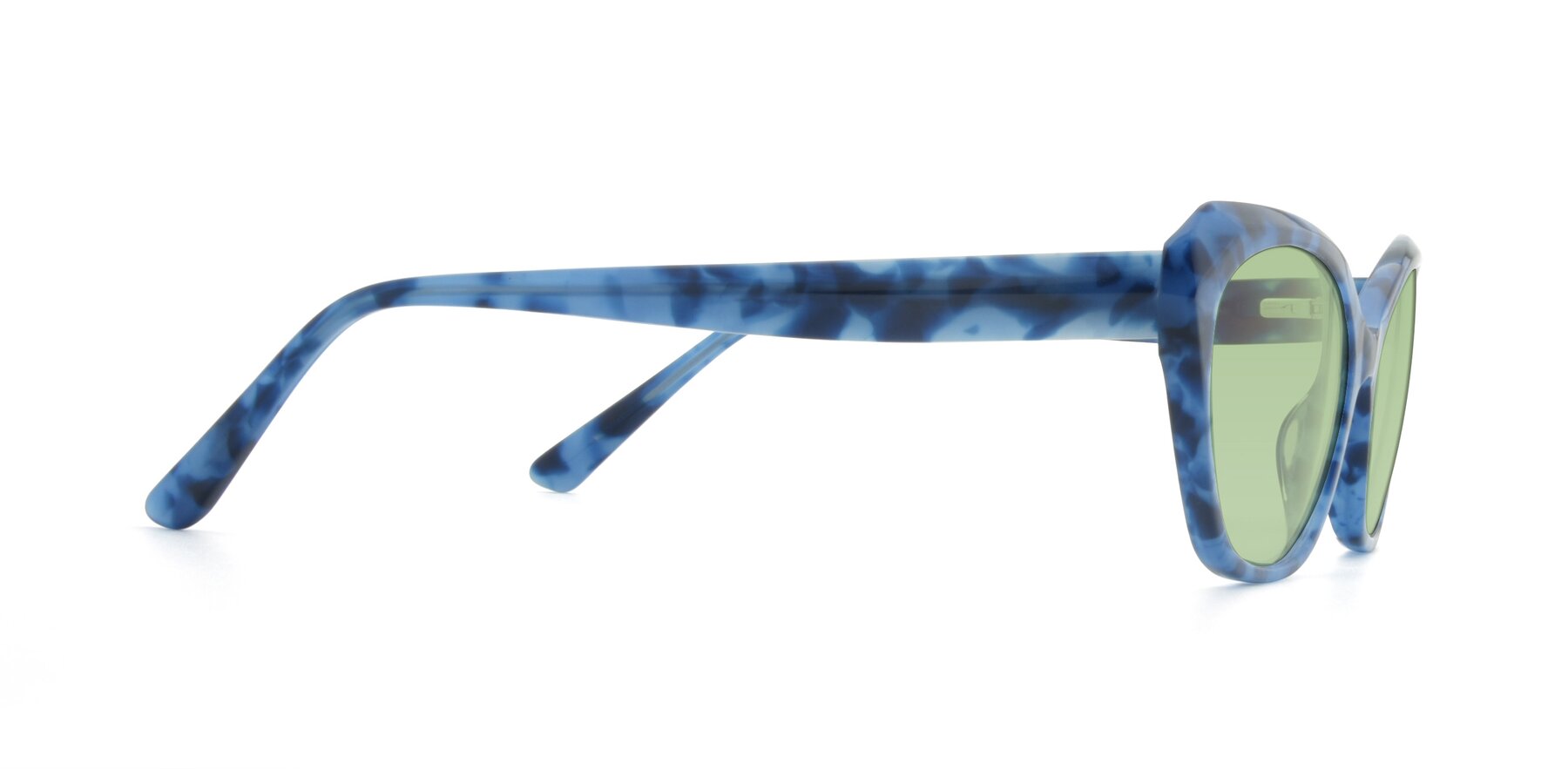 Side of 17351 in Floral Blue with Medium Green Tinted Lenses