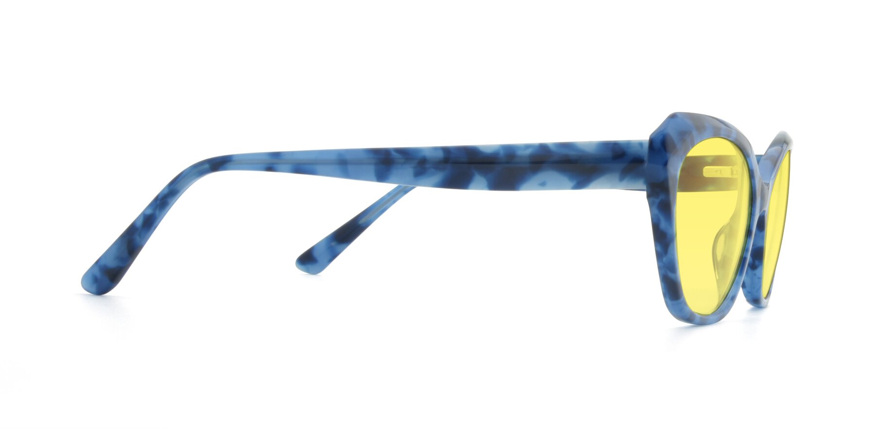 Side of 17351 in Floral Blue with Medium Yellow Tinted Lenses
