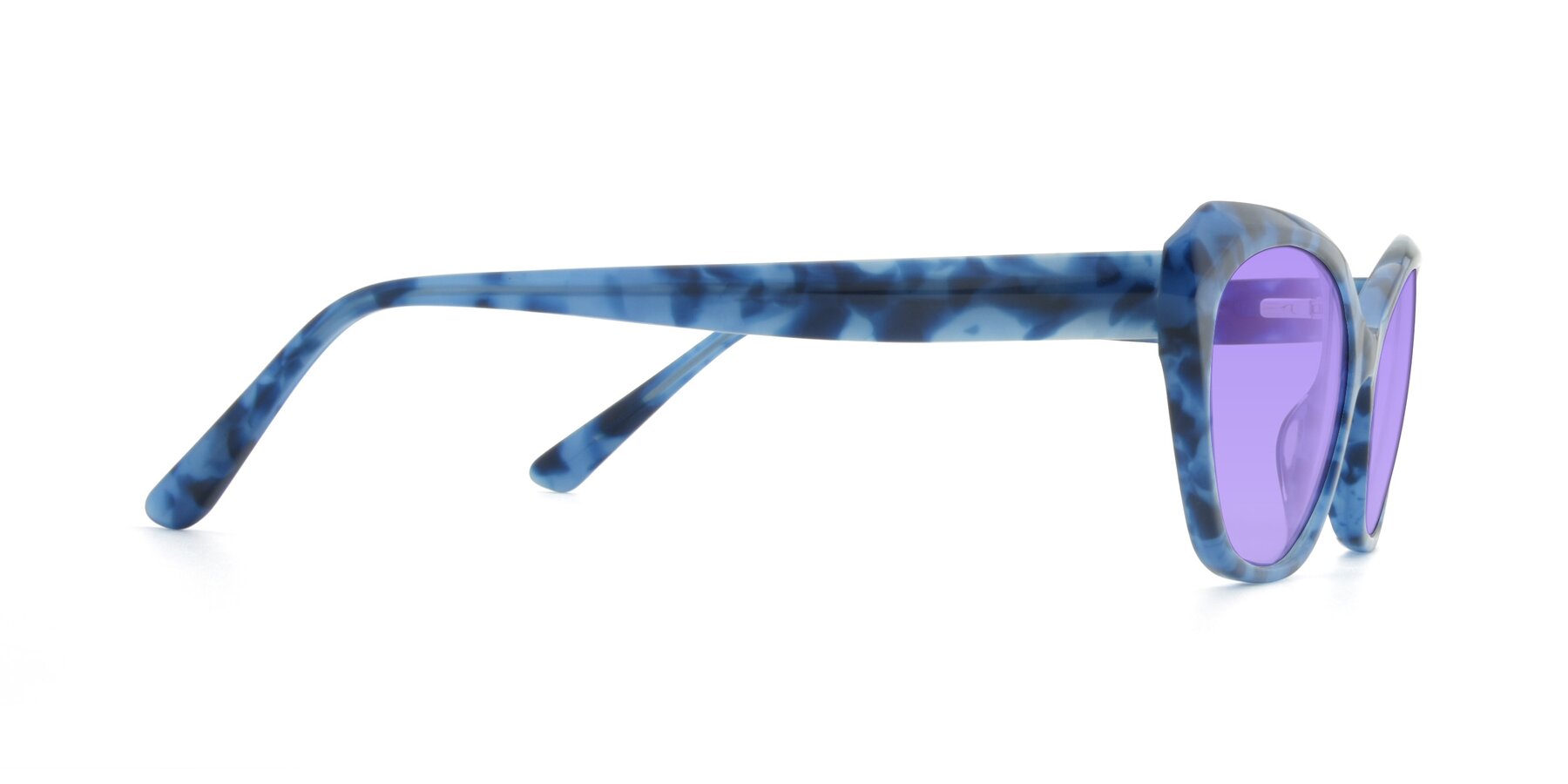 Side of 17351 in Floral Blue with Medium Purple Tinted Lenses