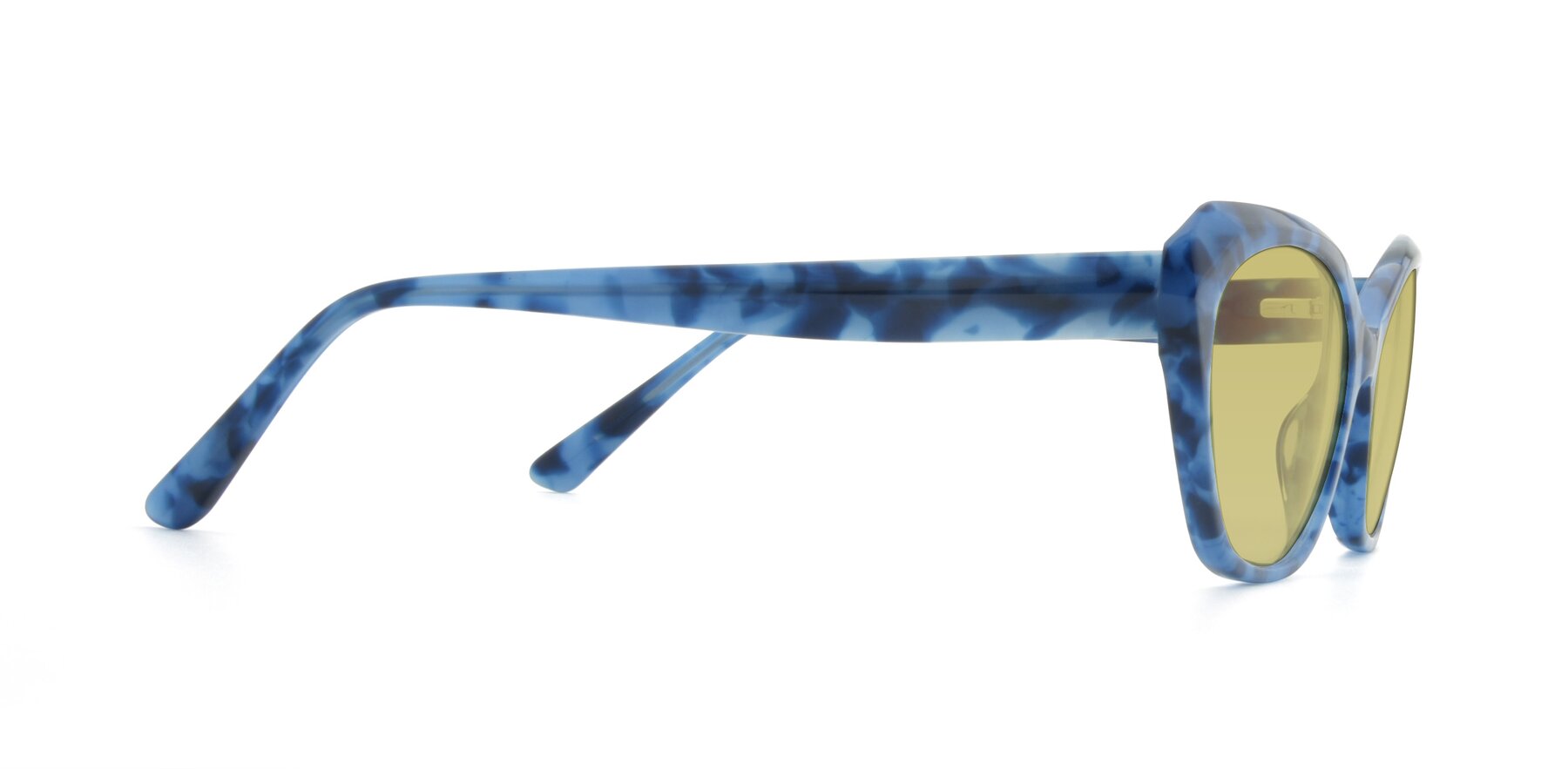 Side of 17351 in Floral Blue with Medium Champagne Tinted Lenses
