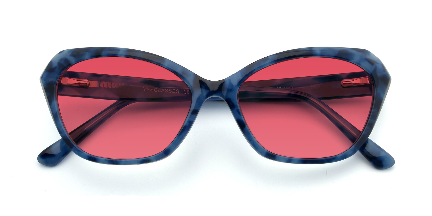 Folded Front of 17351 in Floral Blue with Red Tinted Lenses