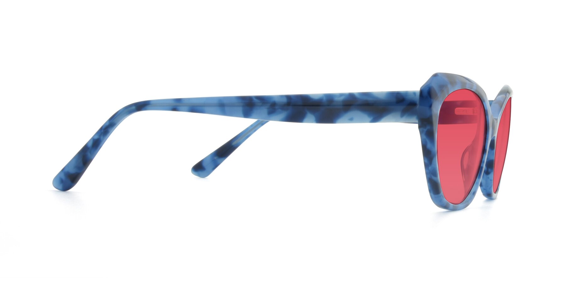 Side of 17351 in Floral Blue with Red Tinted Lenses
