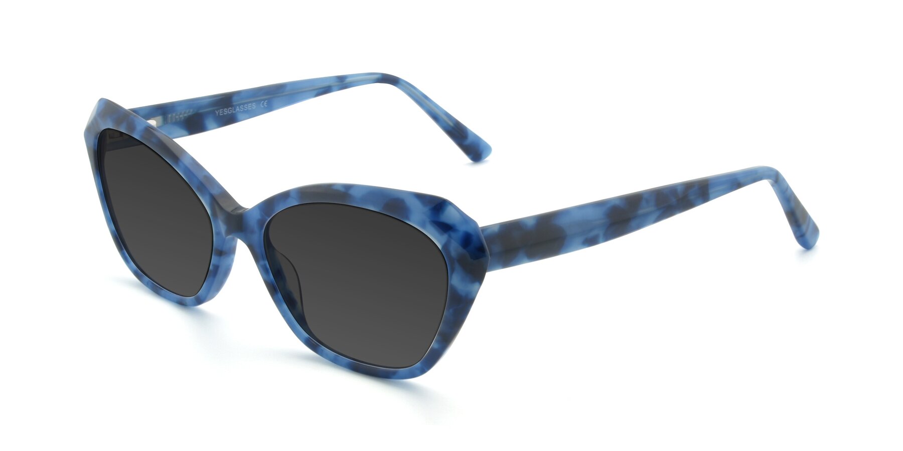 Angle of 17351 in Floral Blue with Gray Tinted Lenses