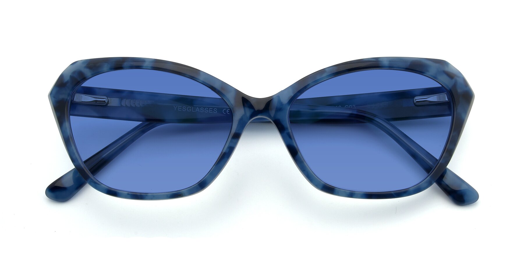 Folded Front of 17351 in Floral Blue with Blue Tinted Lenses