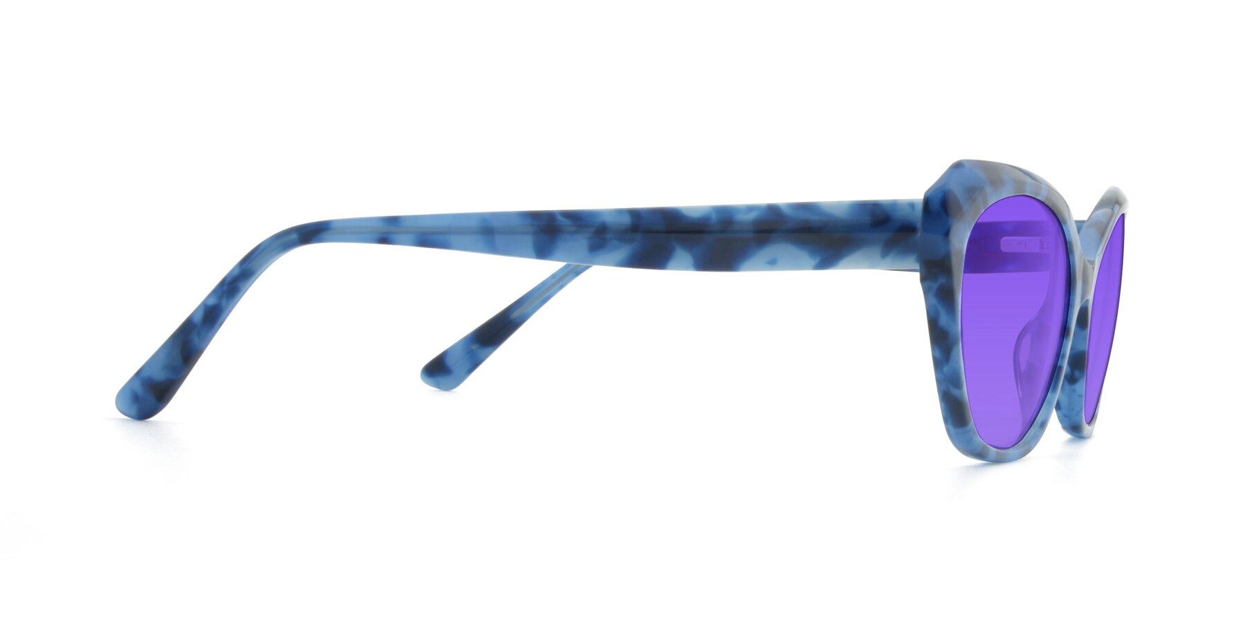 Side of 17351 in Floral Blue with Purple Tinted Lenses