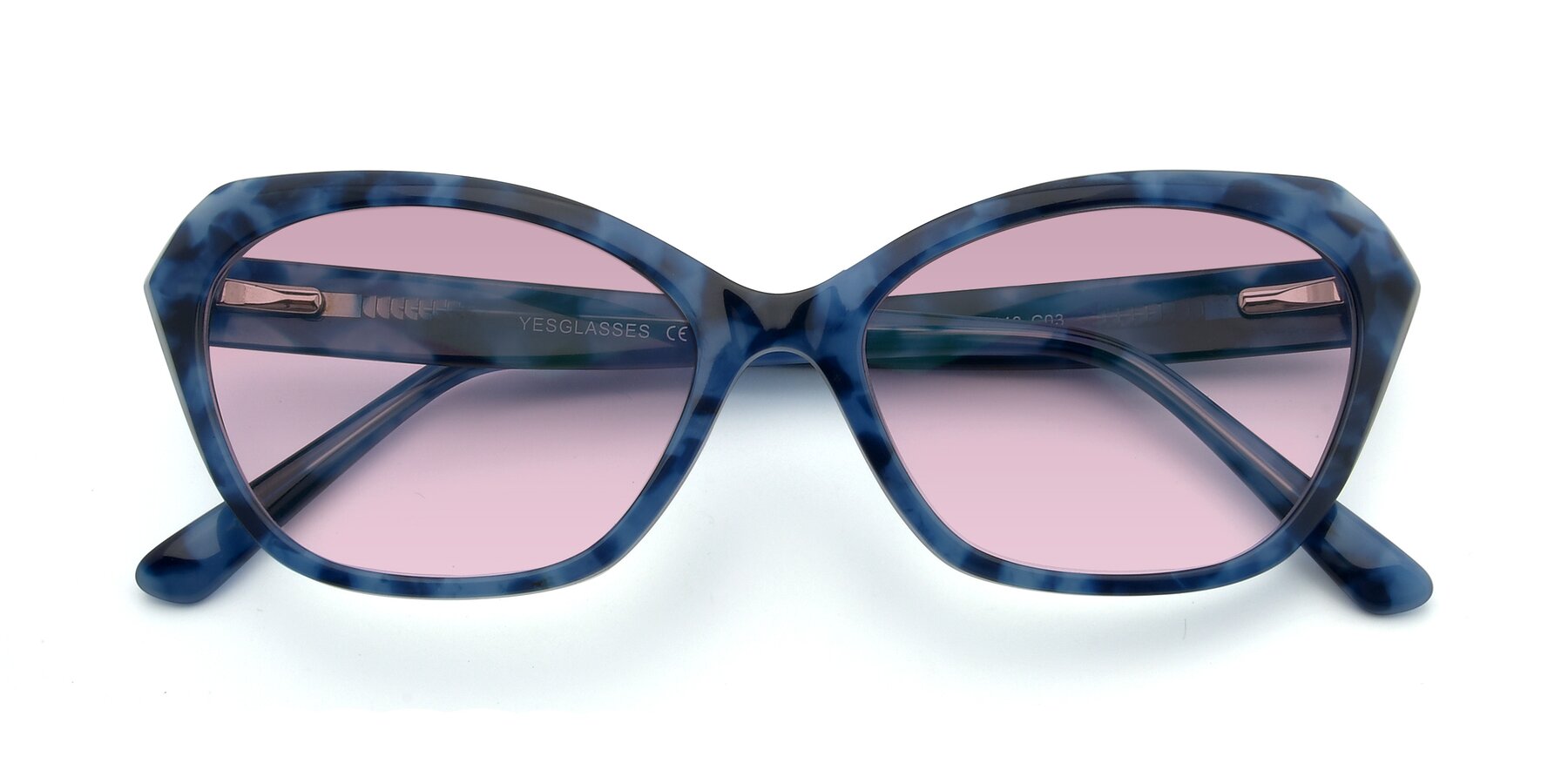 Folded Front of 17351 in Floral Blue with Light Wine Tinted Lenses