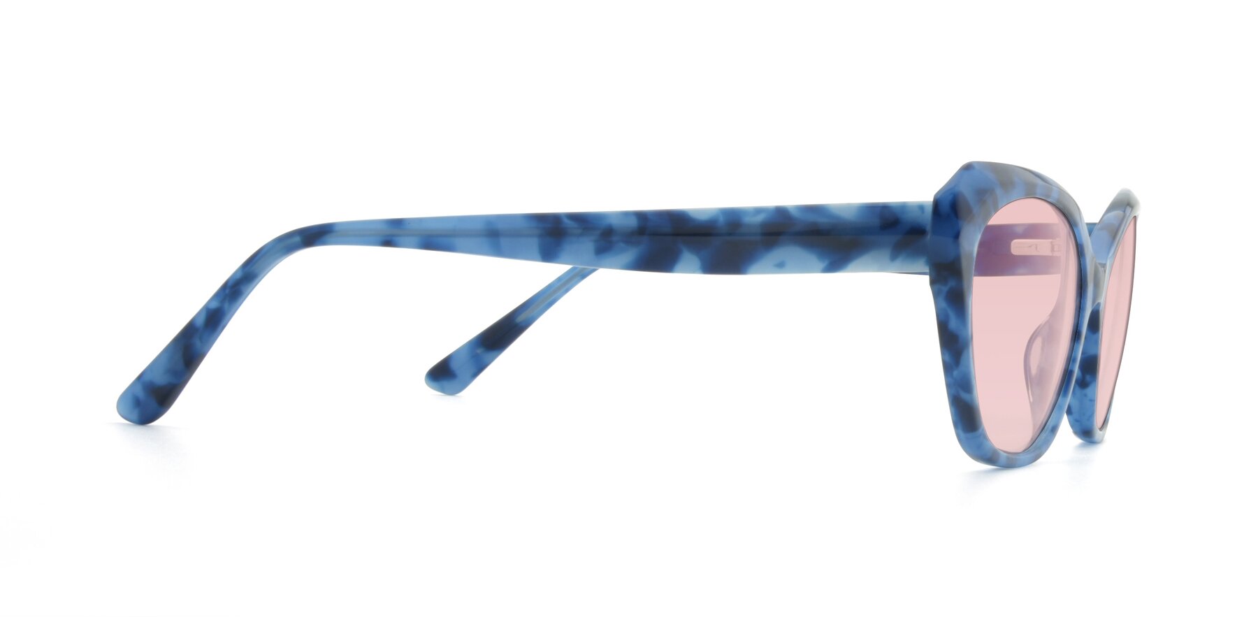 Side of 17351 in Floral Blue with Light Garnet Tinted Lenses