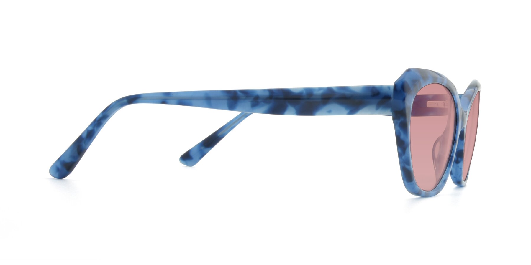 Side of 17351 in Floral Blue with Medium Garnet Tinted Lenses