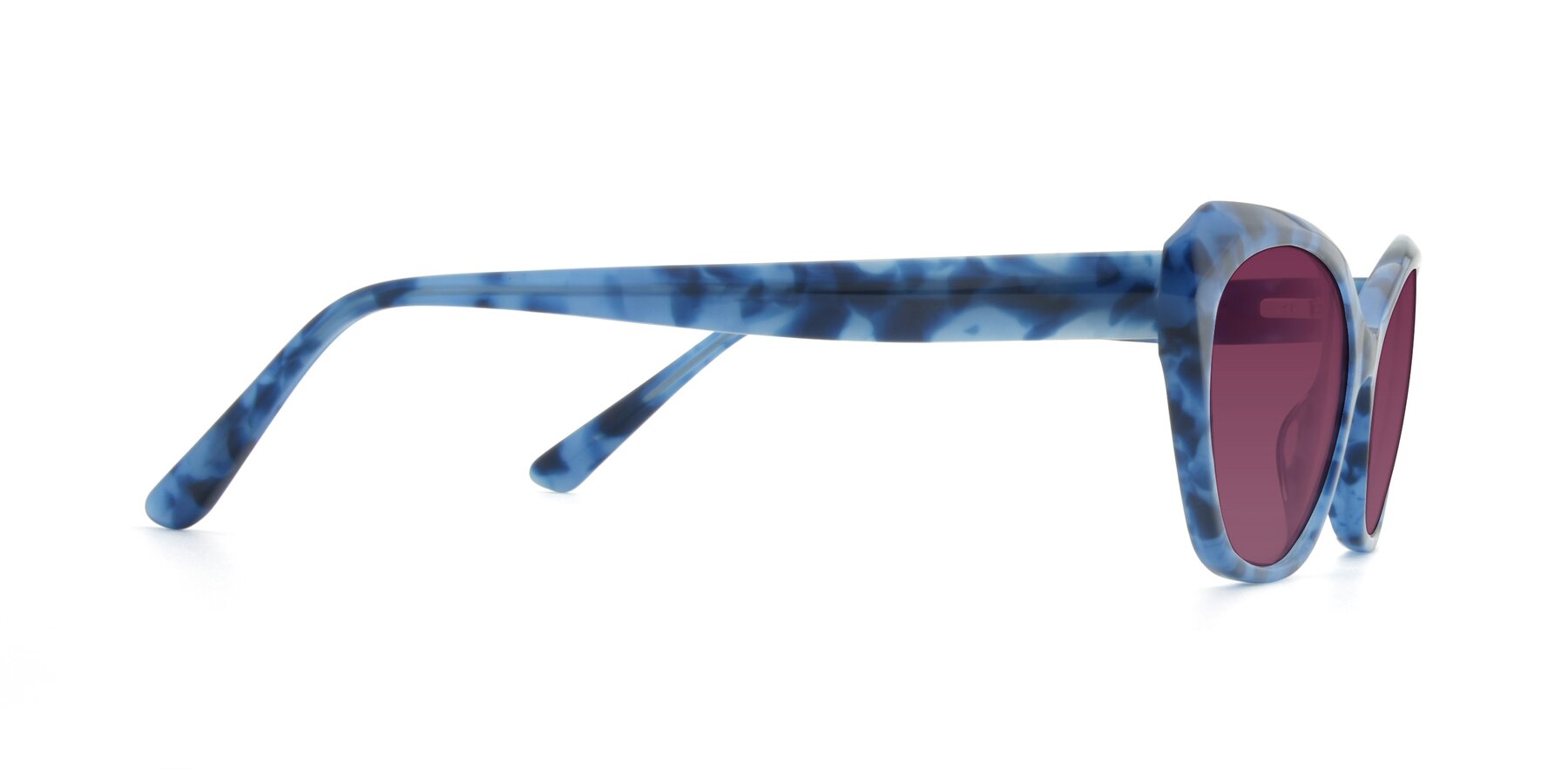 Side of 17351 in Floral Blue with Wine Tinted Lenses