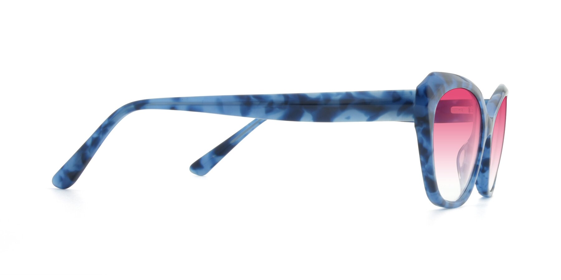 Side of 17351 in Floral Blue with Pink Gradient Lenses