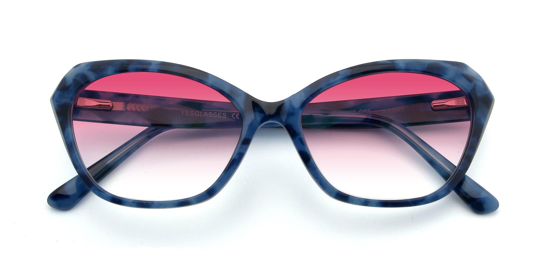 View of 17351 in Floral Blue with Pink Gradient Lenses