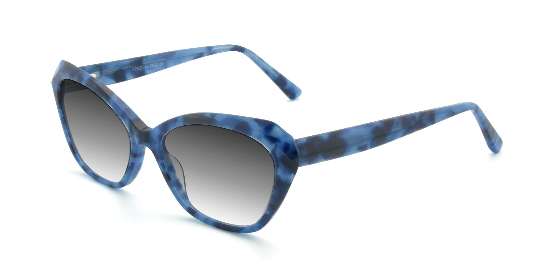Angle of 17351 in Floral Blue with Gray Gradient Lenses