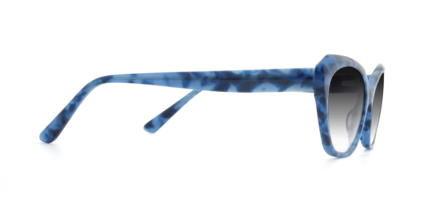 Side of 17351 in Floral Blue with Gray Gradient Lenses