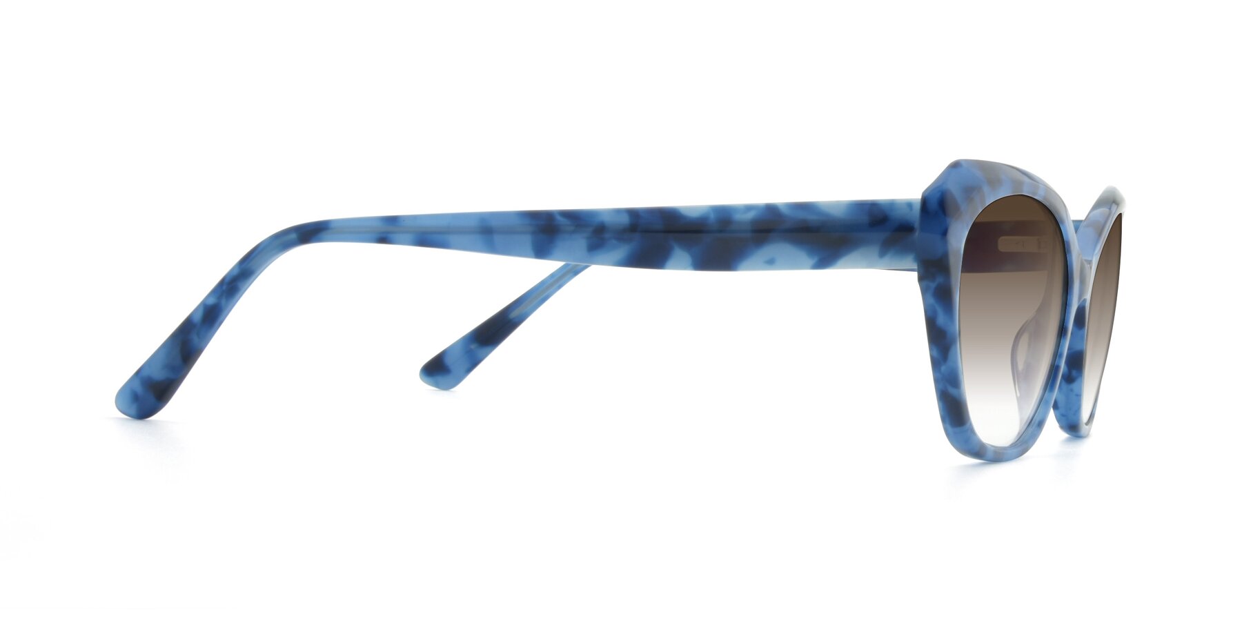 Side of 17351 in Floral Blue with Brown Gradient Lenses