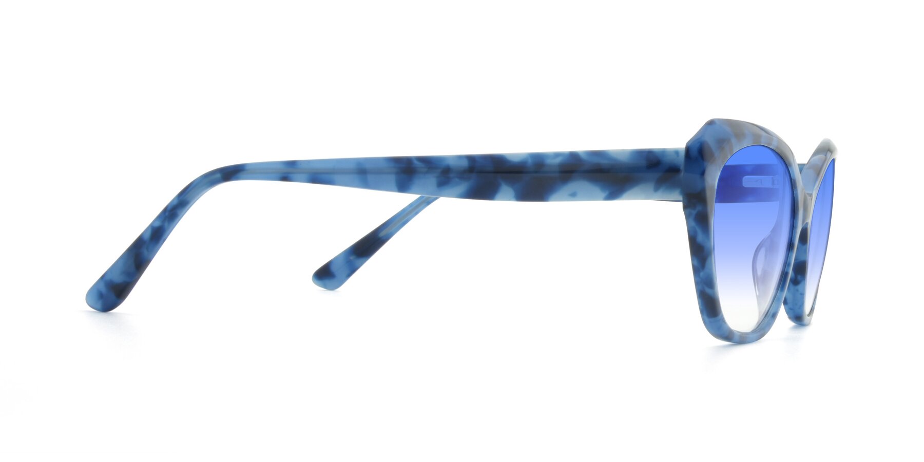 Side of 17351 in Floral Blue with Blue Gradient Lenses