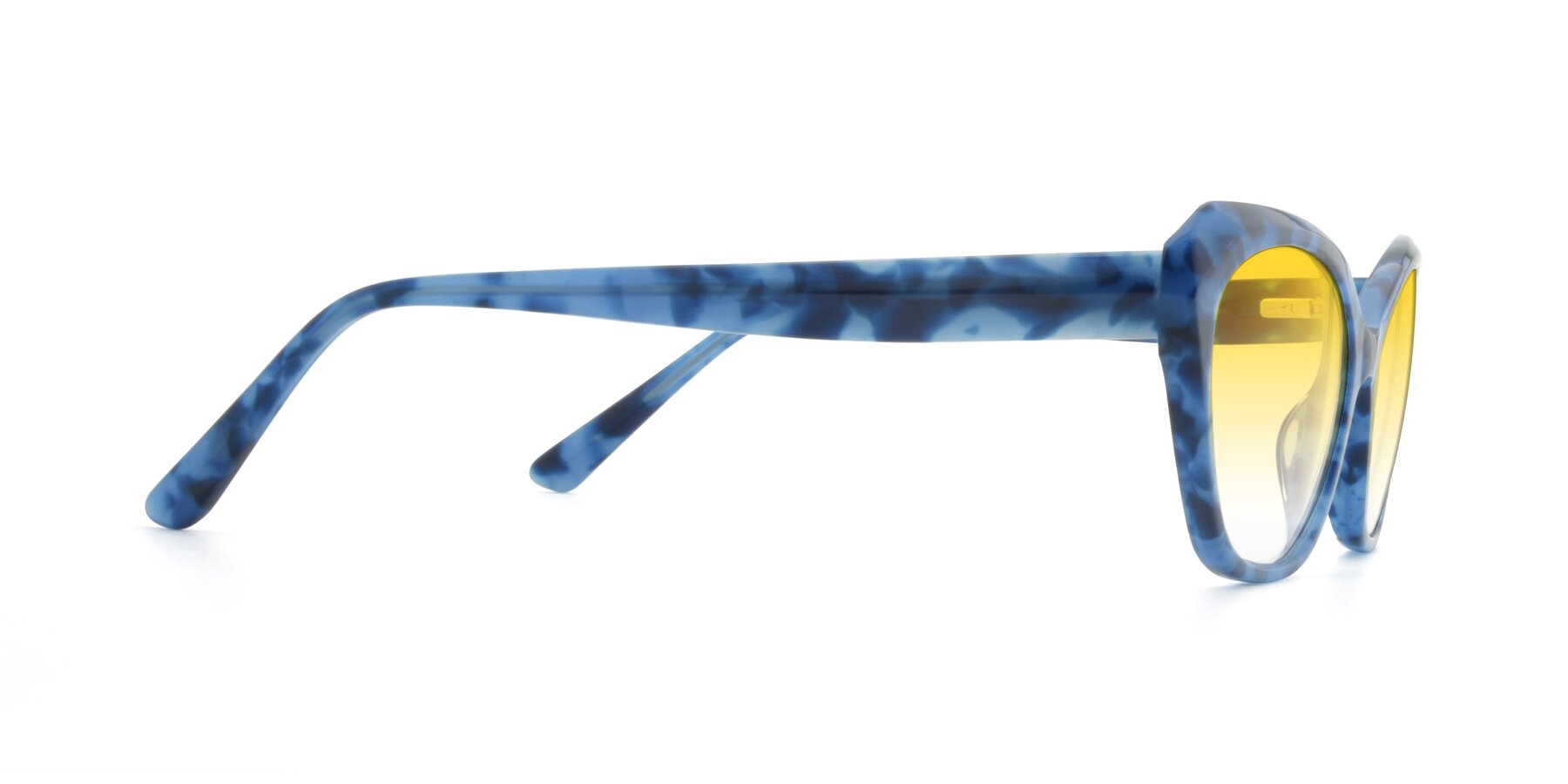 Side of 17351 in Floral Blue with Yellow Gradient Lenses