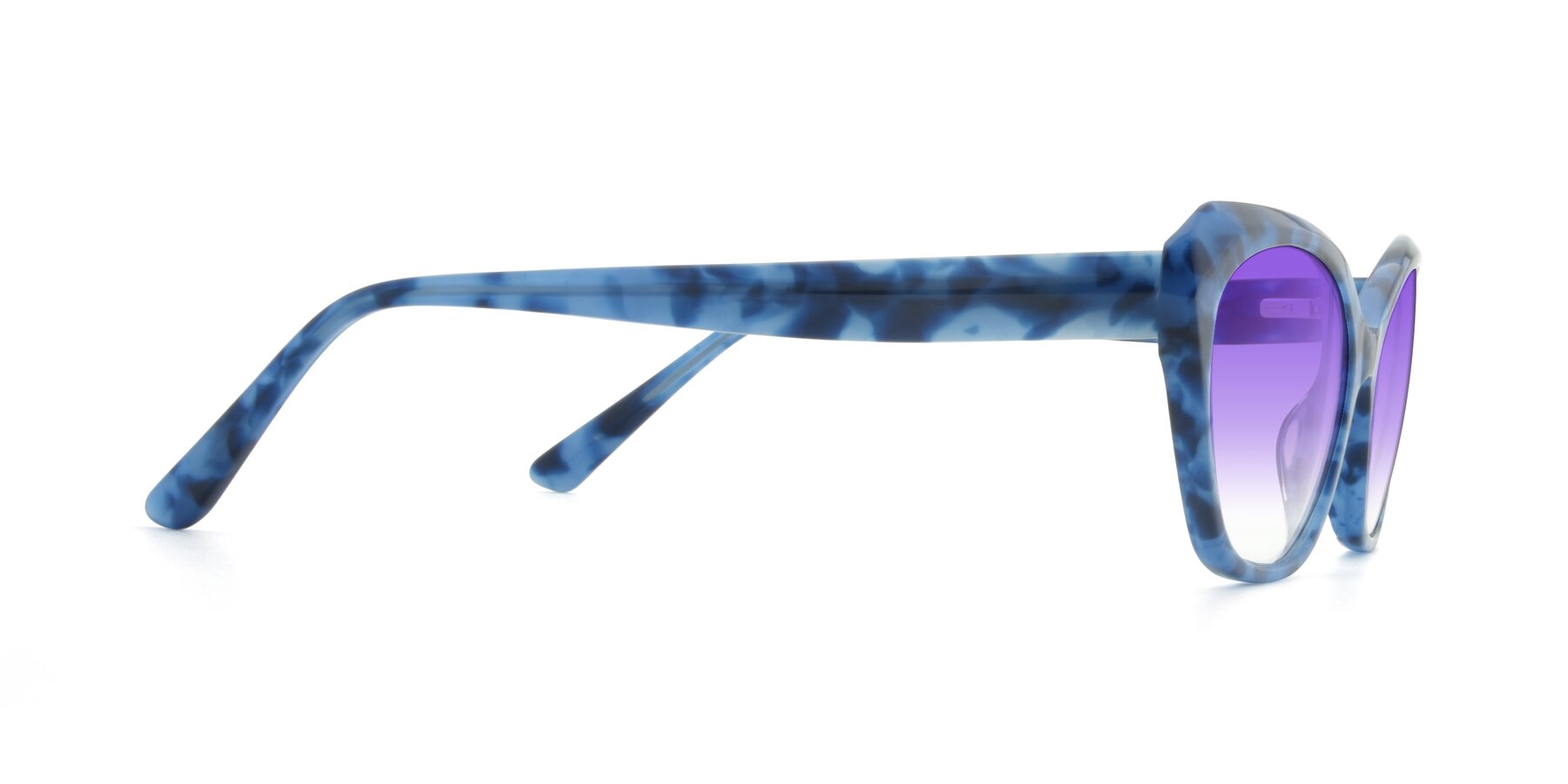 Side of 17351 in Floral Blue with Purple Gradient Lenses