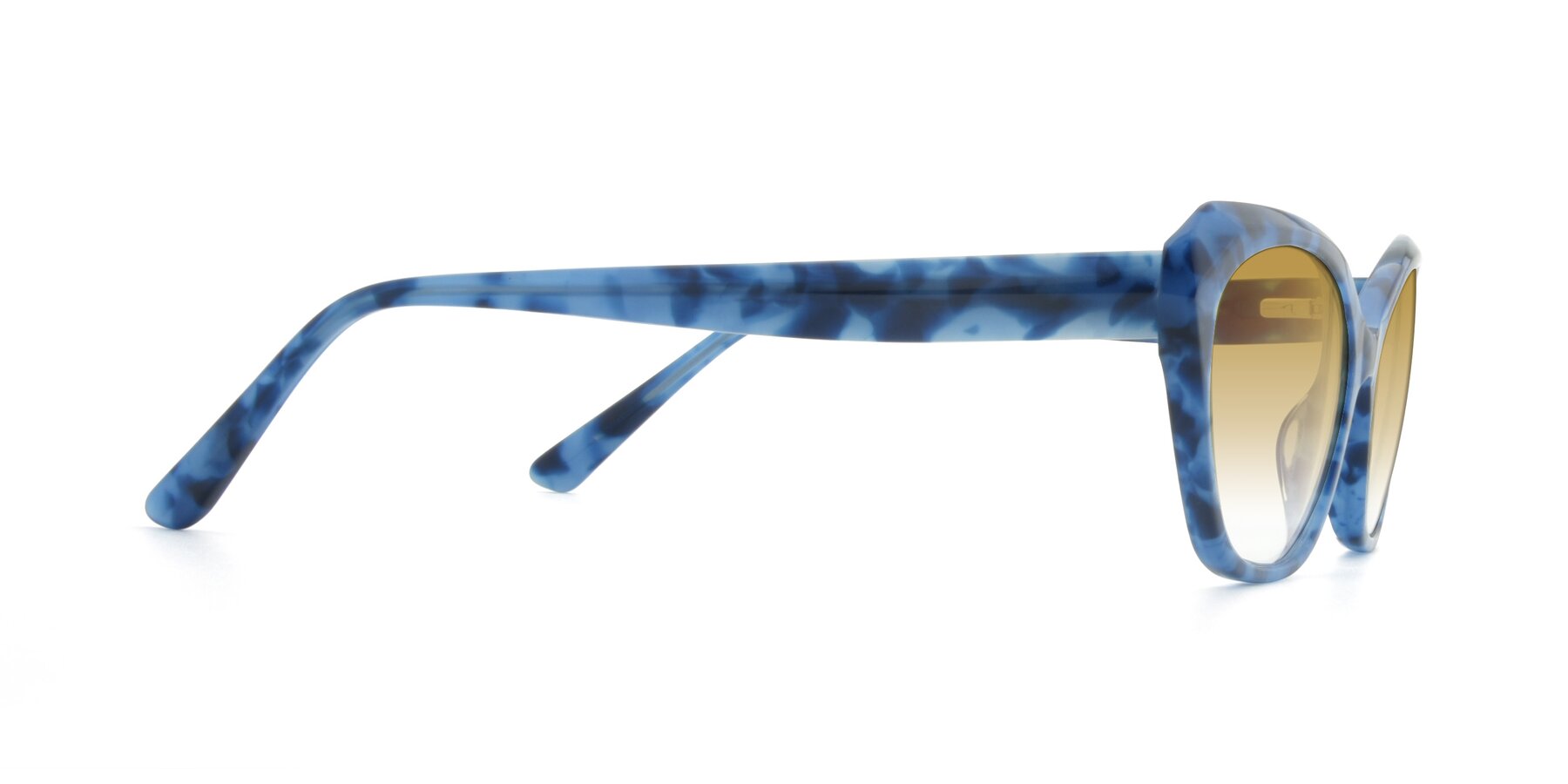 Side of 17351 in Floral Blue with Champagne Gradient Lenses