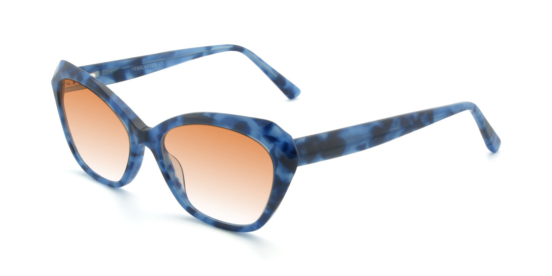 Angle of 17351 in Floral Blue with Orange Gradient Lenses