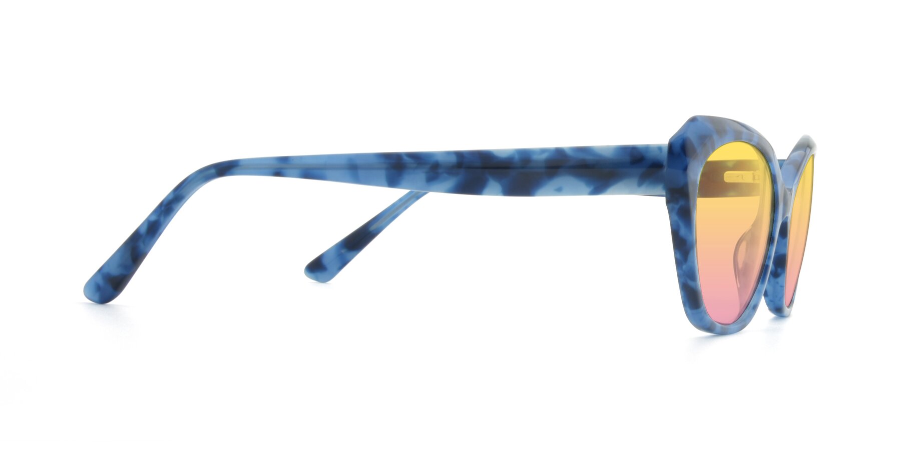 Side of 17351 in Floral Blue with Yellow / Pink Gradient Lenses