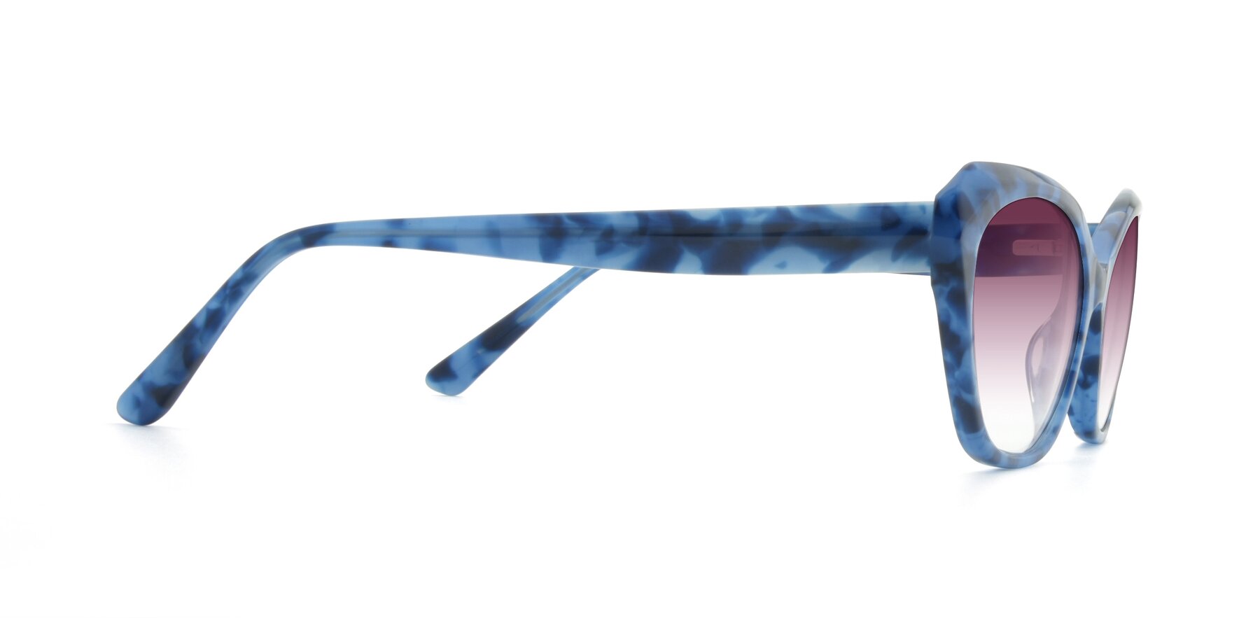 Side of 17351 in Floral Blue with Wine Gradient Lenses