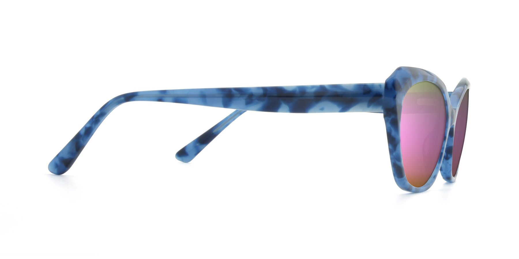 Side of 17351 in Floral Blue with Pink Mirrored Lenses