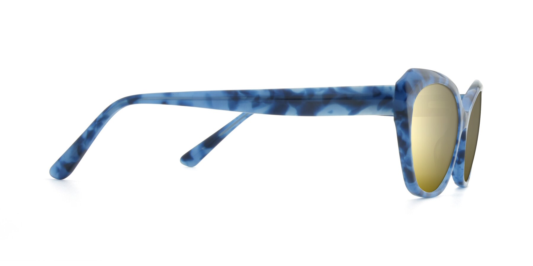 Side of 17351 in Floral Blue with Gold Mirrored Lenses