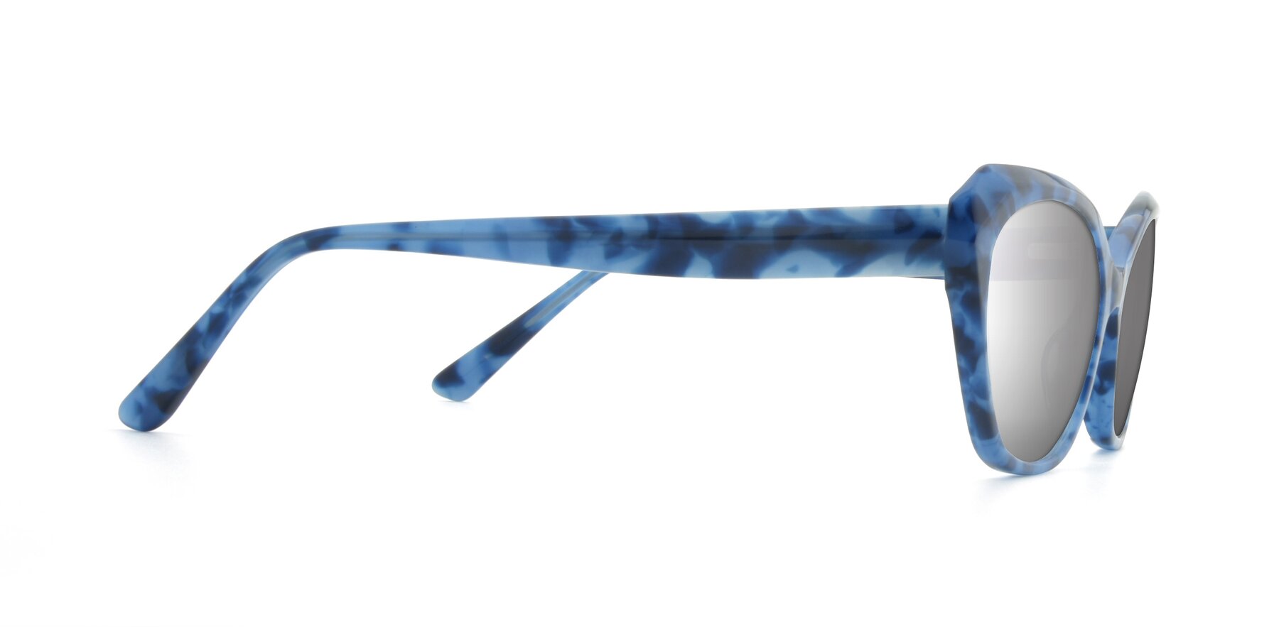 Side of 17351 in Floral Blue with Silver Mirrored Lenses