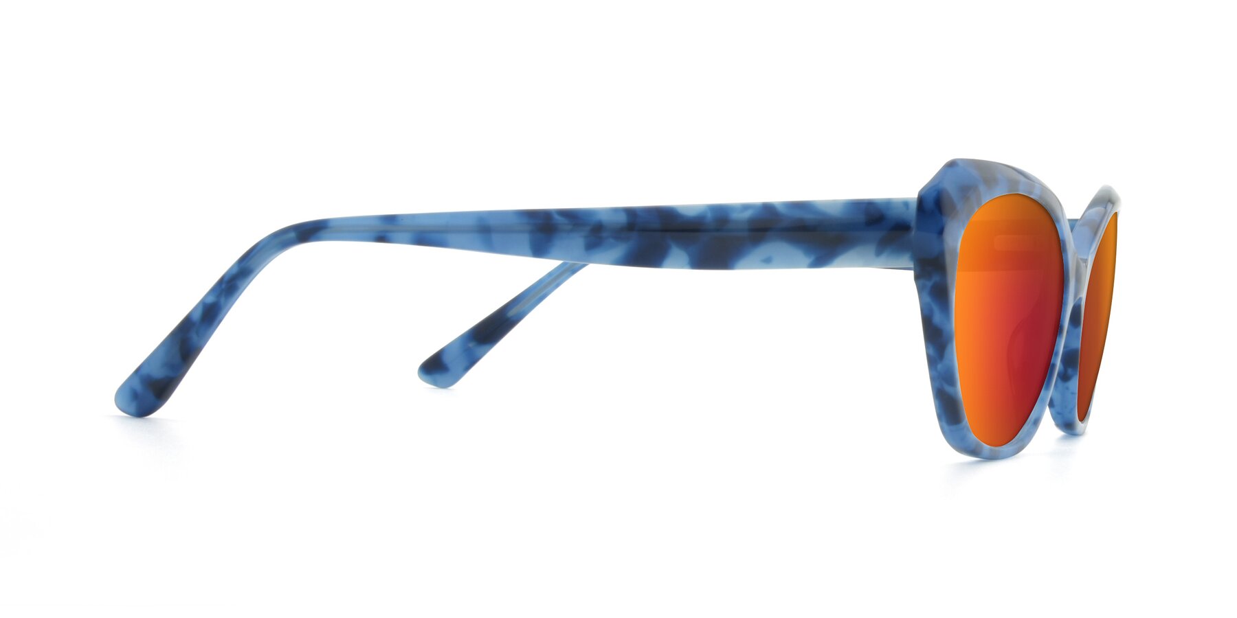 Side of 17351 in Floral Blue with Red Gold Mirrored Lenses