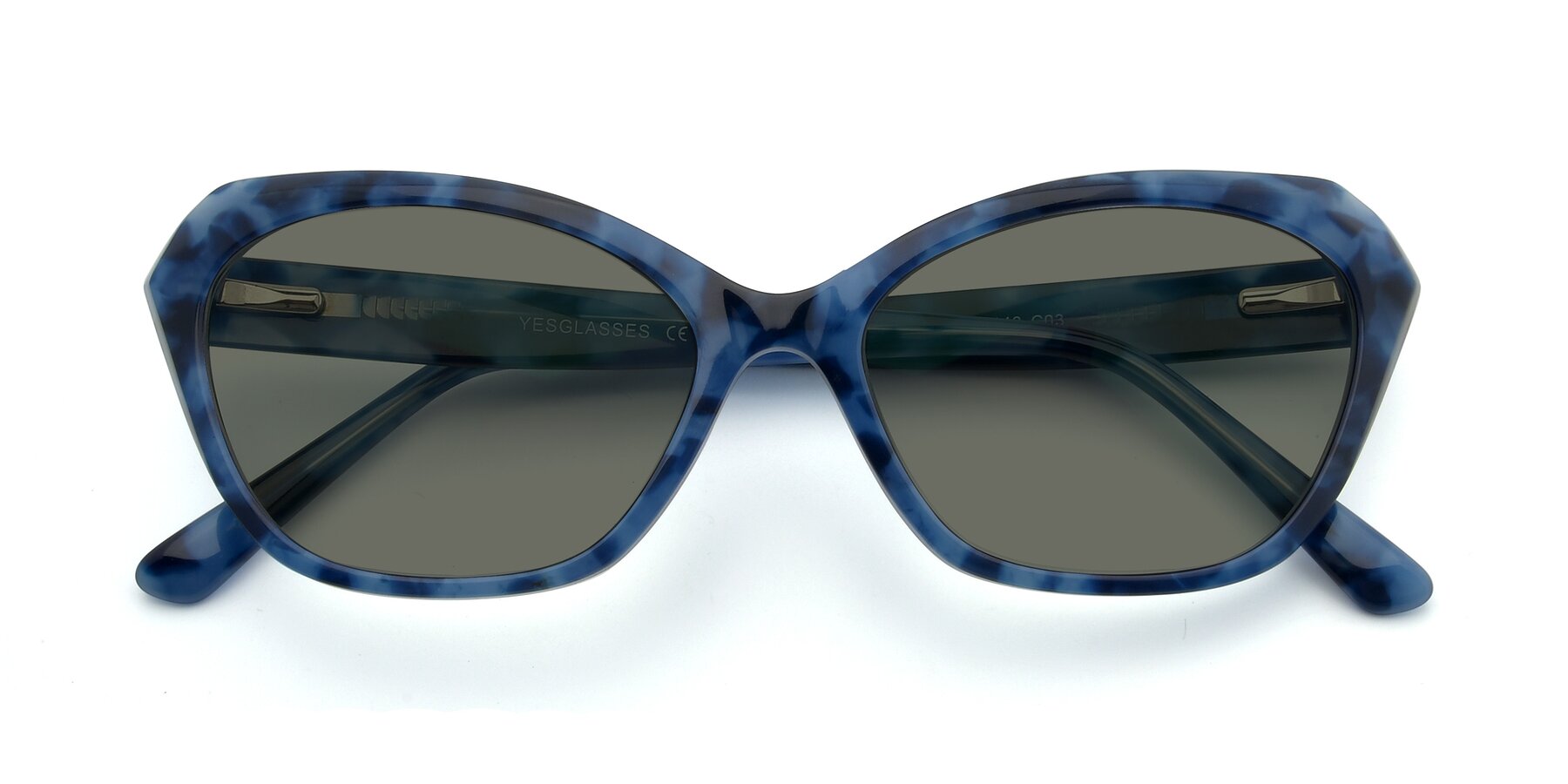 Folded Front of 17351 in Floral Blue with Gray Polarized Lenses