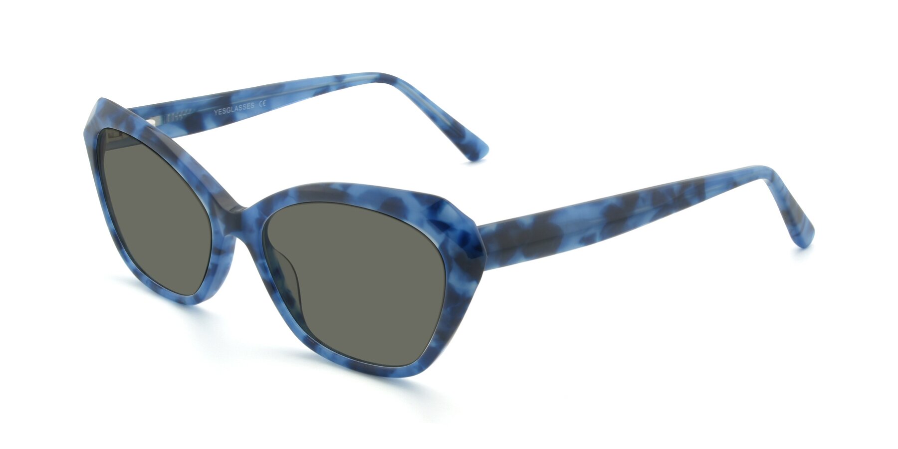 Angle of 17351 in Floral Blue with Gray Polarized Lenses