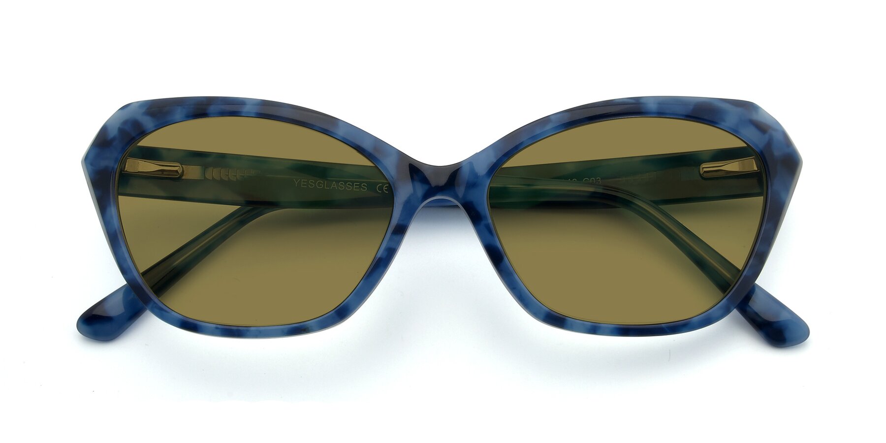 Folded Front of 17351 in Floral Blue with Brown Polarized Lenses