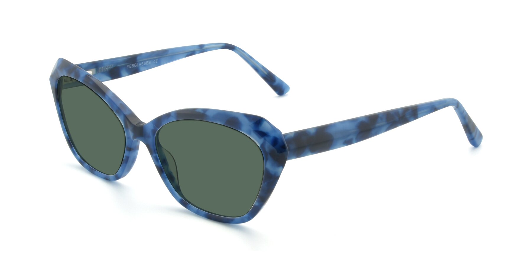 Angle of 17351 in Floral Blue with Green Polarized Lenses