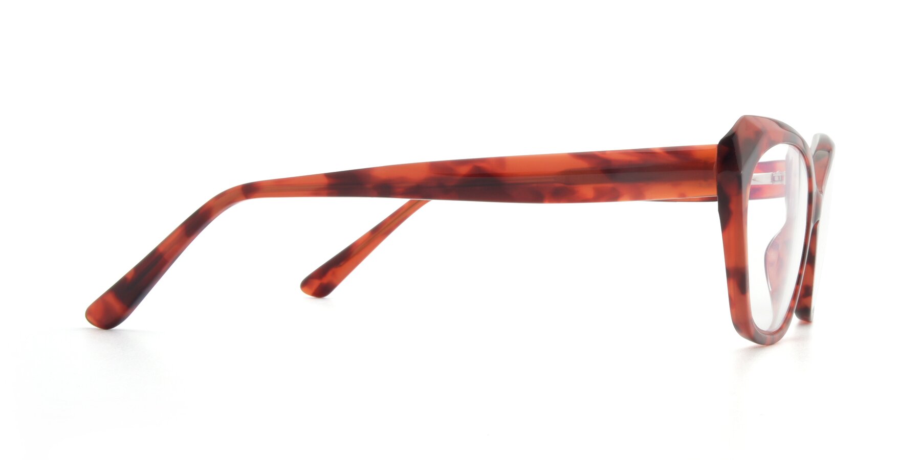 Side of 17351 in Floral Red with Clear Reading Eyeglass Lenses