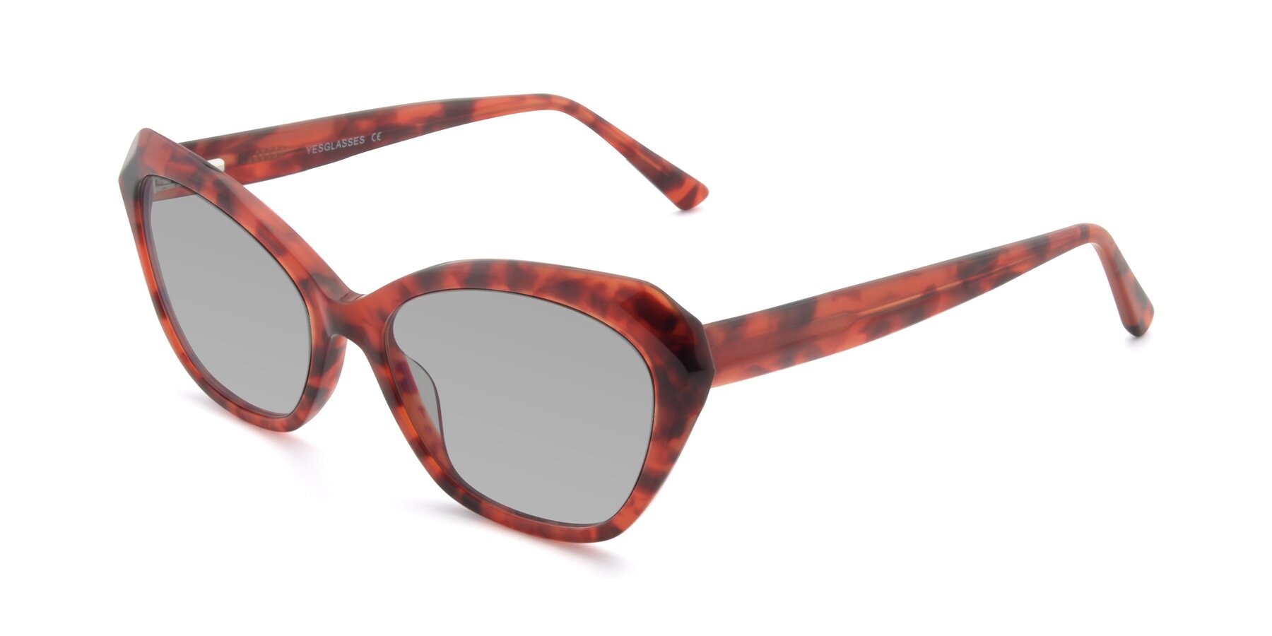 Angle of 17351 in Floral Red with Light Gray Tinted Lenses