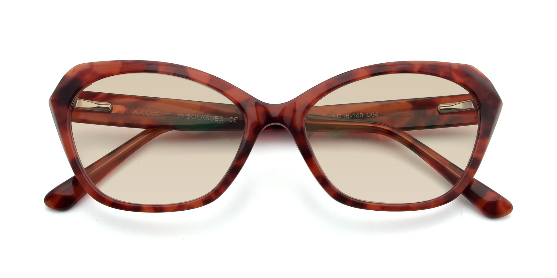 Folded Front of 17351 in Floral Red with Light Brown Tinted Lenses