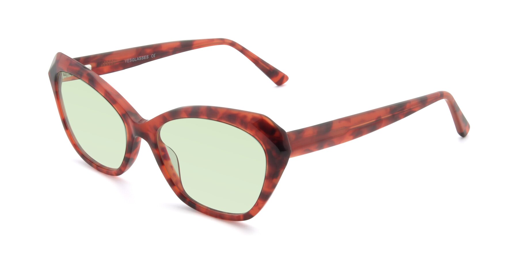 Angle of 17351 in Floral Red with Light Green Tinted Lenses