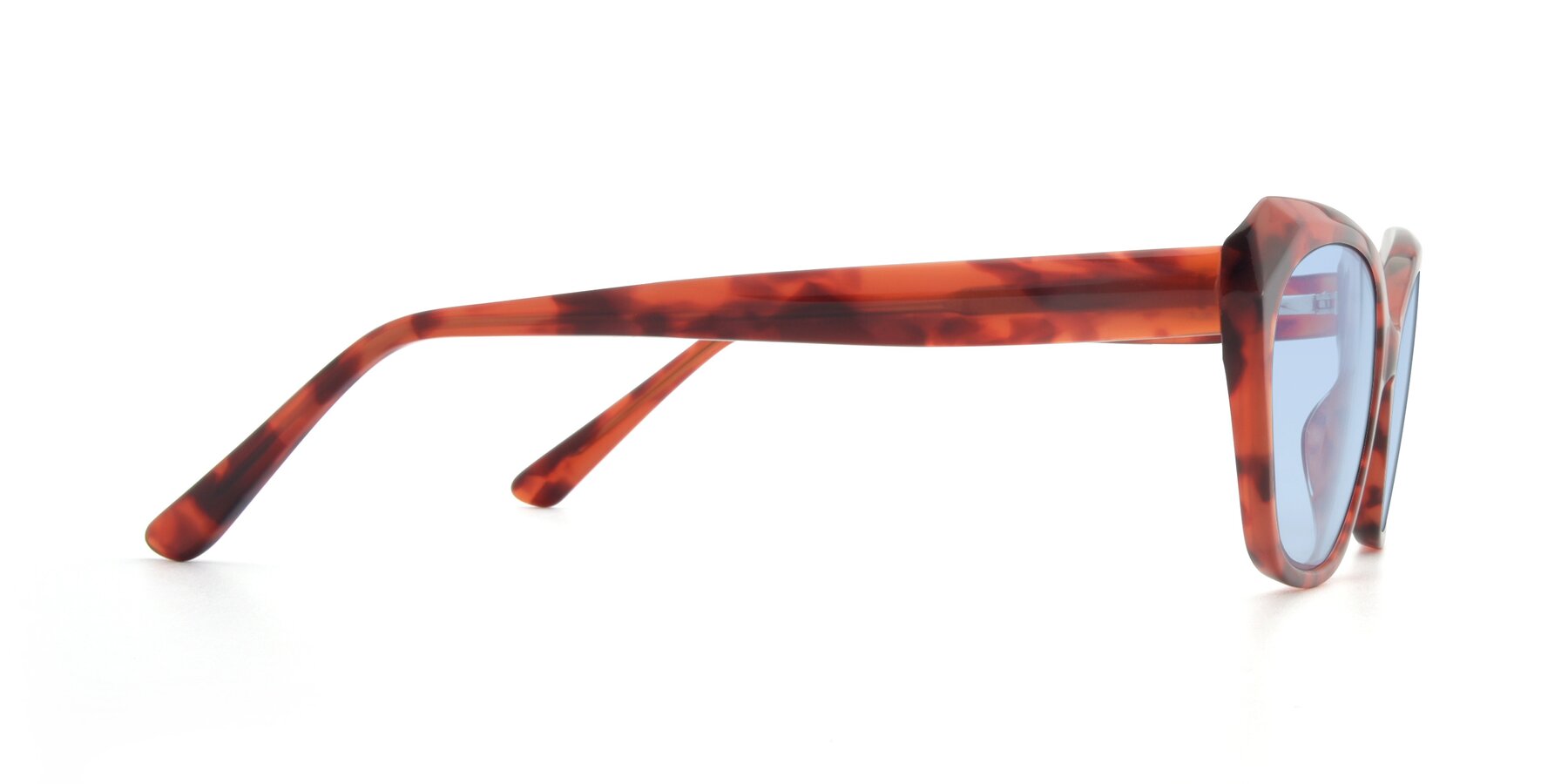 Side of 17351 in Floral Red with Light Blue Tinted Lenses