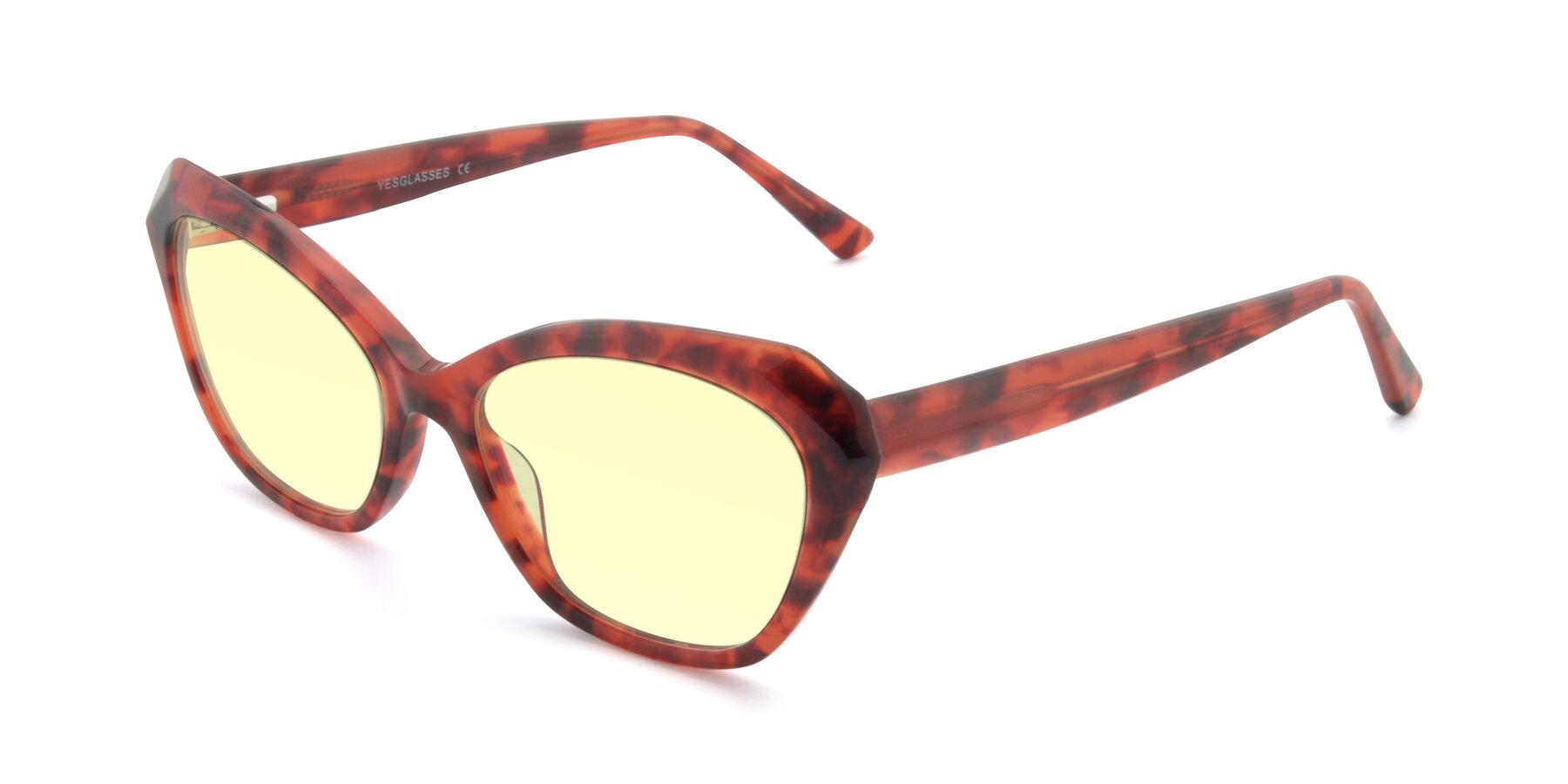 Angle of 17351 in Floral Red with Light Yellow Tinted Lenses
