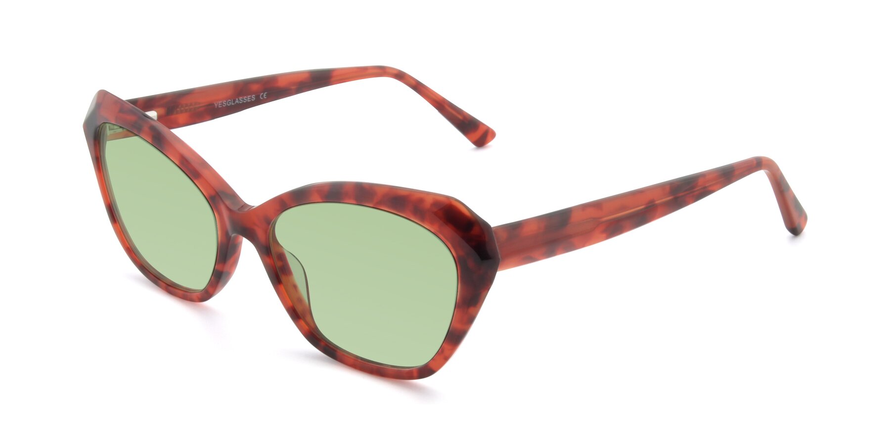Angle of 17351 in Floral Red with Medium Green Tinted Lenses