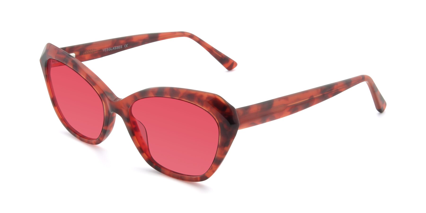 Angle of 17351 in Floral Red with Red Tinted Lenses