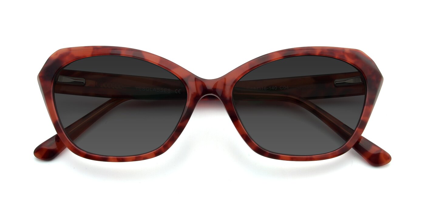 17351 - Floral Red Tinted Sunglasses
