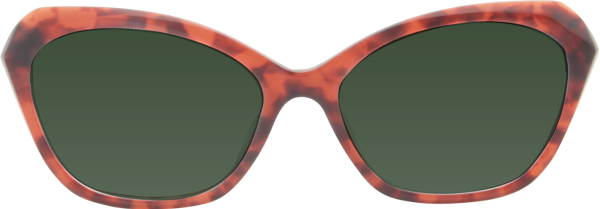 Floral Red Thick Butterfly Geometric Tinted Sunglasses With Green Sunwear Lenses 17351 